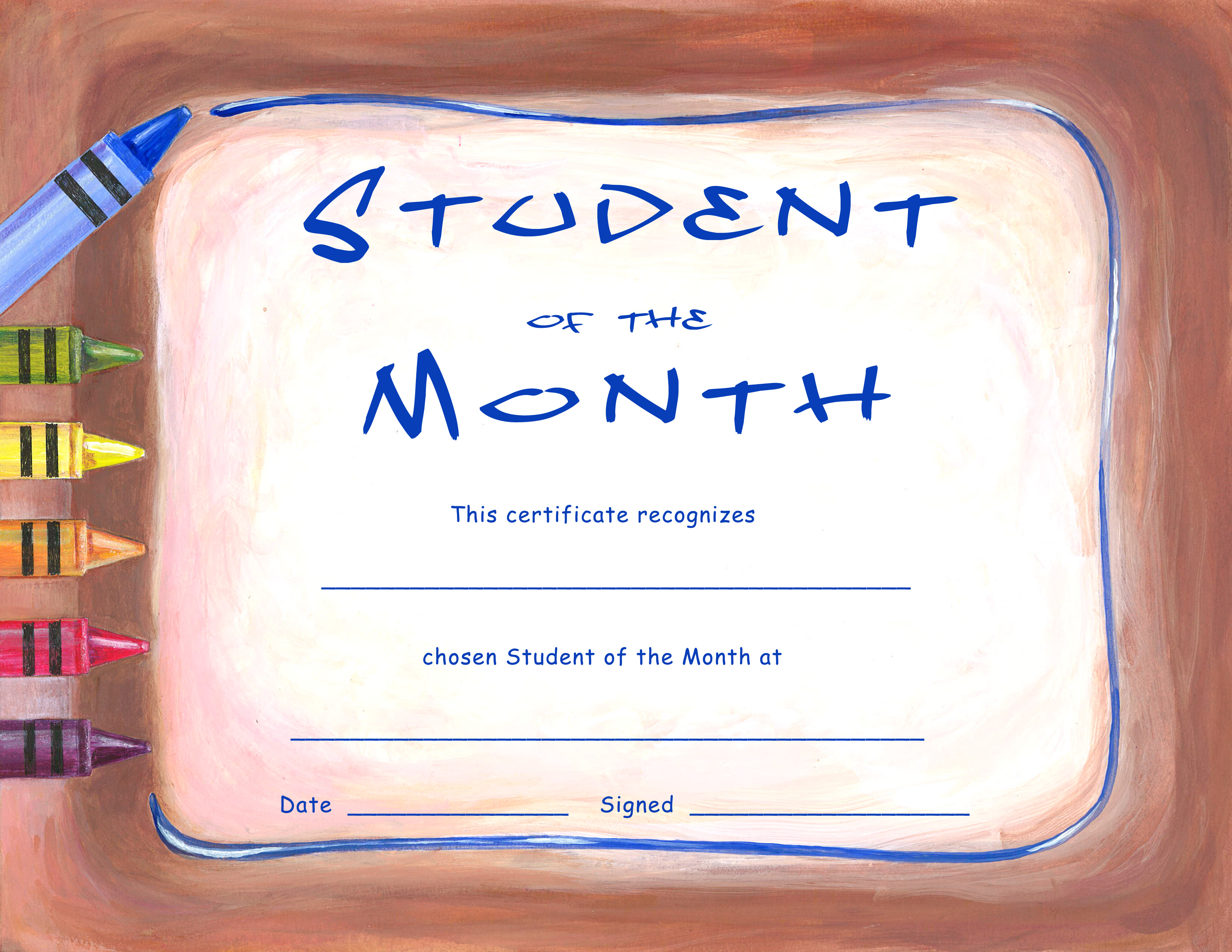 Student Of The Month Catalog code PAP21- Pencils Student of the In Free Printable Student Of The Month Certificate Templates